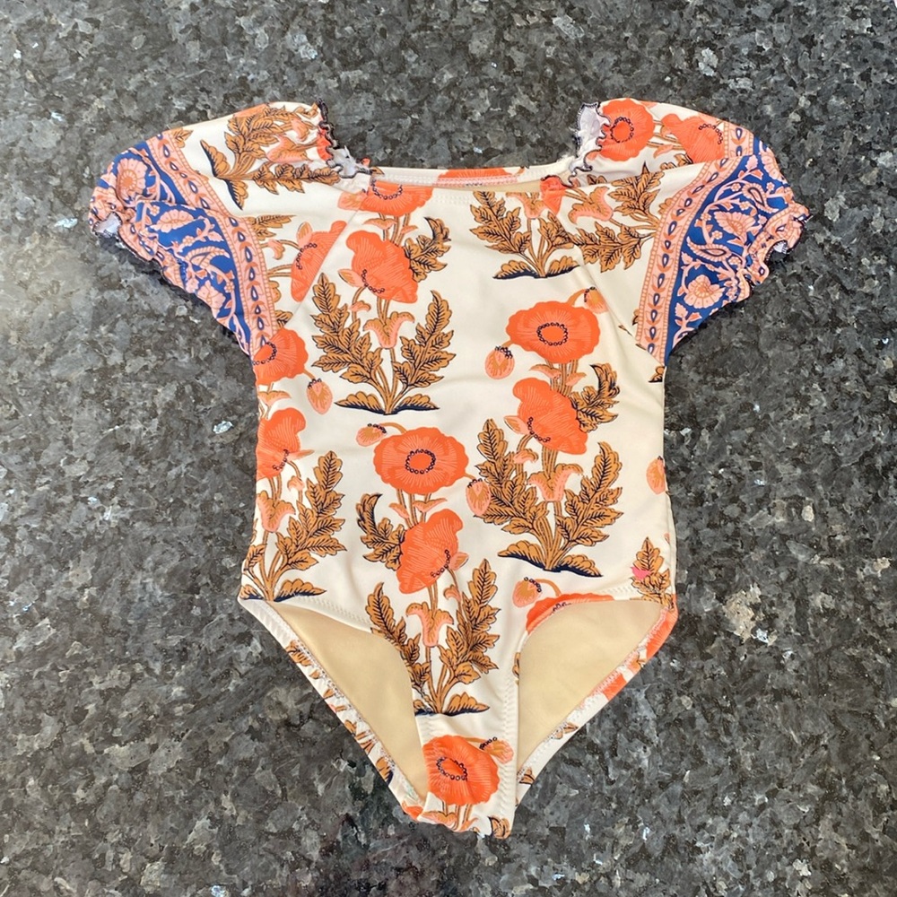 Pink Chicken size 4t bathing suit. Like new!